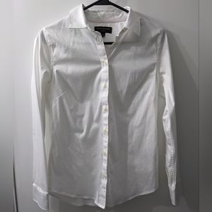 Tailored Non-Iron Shirt, White, Banana Republic Factory, Size 4